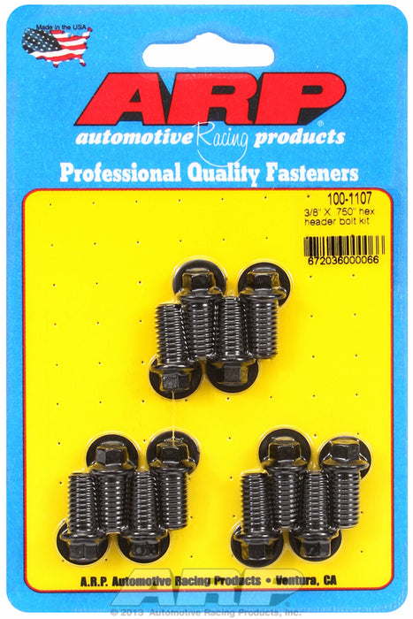 Exhaust Header Bolt Kit, Hex Head Black Oxide