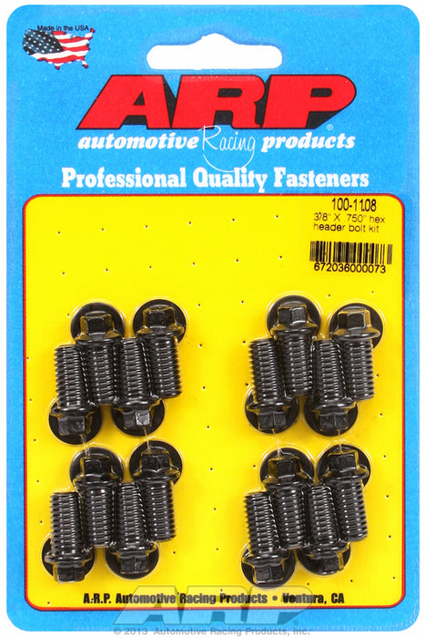 Exhaust Header Bolt Kit, Hex Head Black Oxide