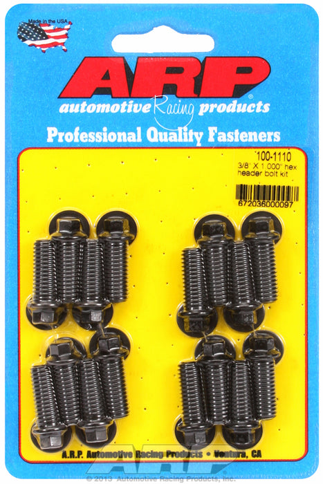 Exhaust Header Bolt Kit, Hex Head Black Oxide