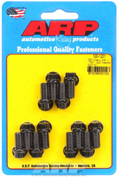 Exhaust Header Bolt Kit, 12-Point Black Oxide