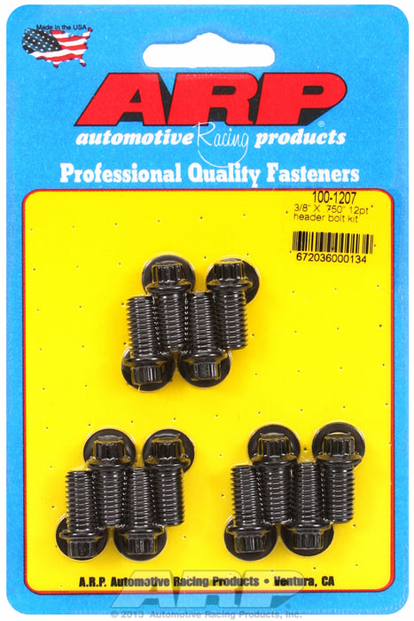 Exhaust Header Bolt Kit, 12-Point Black Oxide