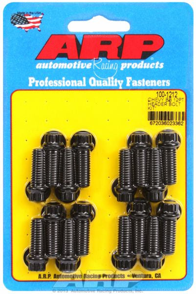 Exhaust Header Bolt Kit, 12-Point Black Oxide