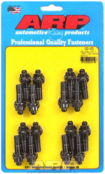Exhaust Header Stud Kit, 12-Point Nut Black Oxide