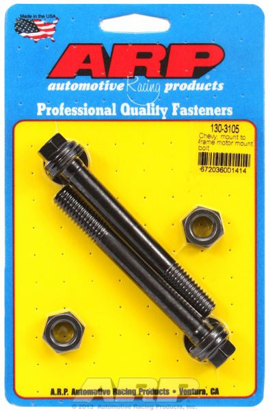 Motor Mount Bolt Kit, Hex Head Black Oxide