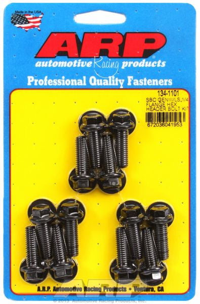 Exhaust Header Bolt Kit, Hex Head Black Oxide
