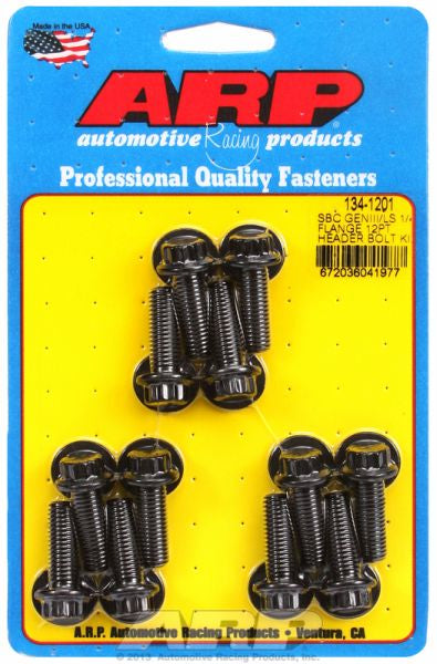 Exhaust Header Bolt Kit, 12-Point Black Oxide