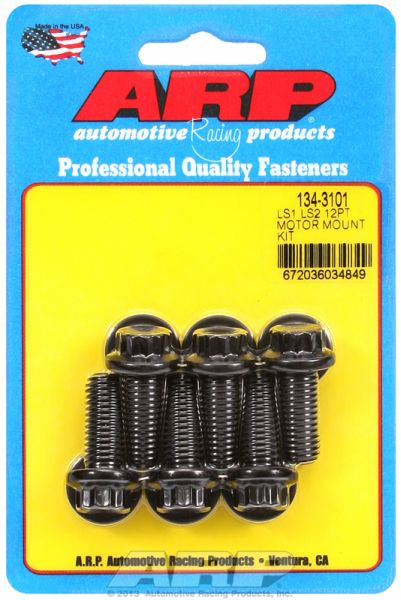 Motor Mount Bolt Kit, 12-Point Black Oxide