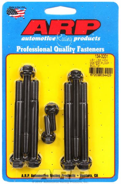 Water Pump & Thermostat Bolt Kit, Hex Head Black Oxide