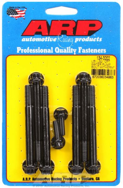 Water Pump & Thermostat Bolt Kit, 12-Point Black Oxide