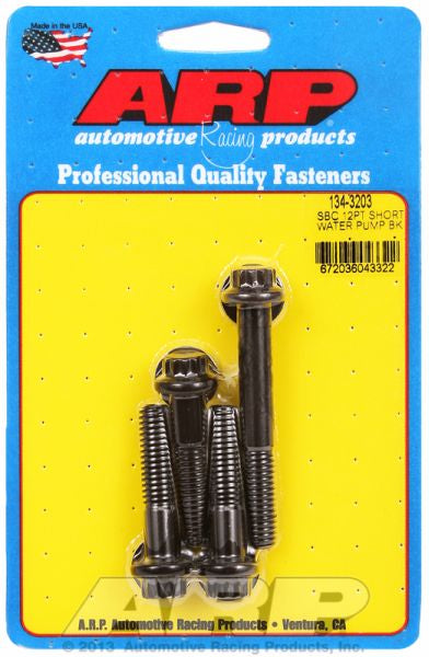 Water Pump Bolt Kit, 12-Point Head Black Oxide