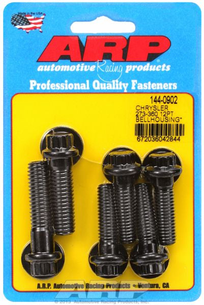 Bellhousing Bolt Kit, 12-Point Nut Black Oxide