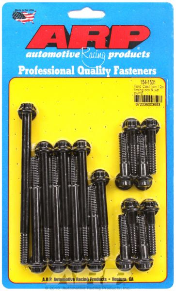 Timing Cover & Water Pump Bolt Kit, 12-Point Head Black Oxide