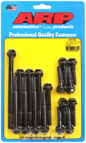 Timing Cover & Water Pump Bolt Kit, Hex Head Black Oxide