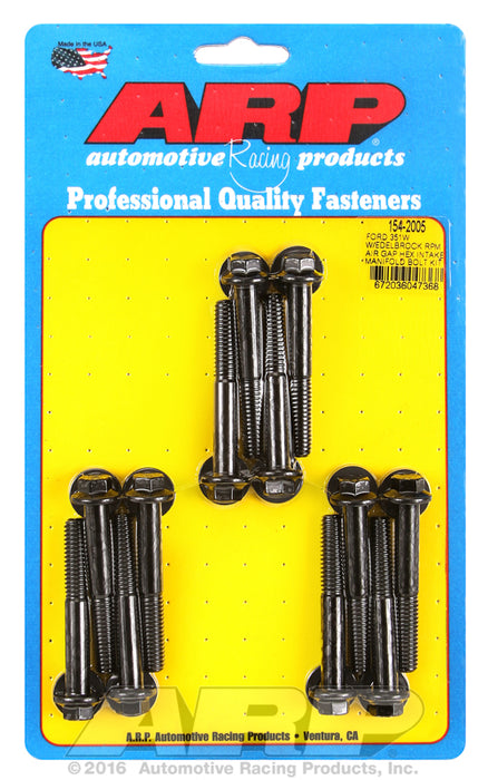 Intake Manifold Bolt Kit Hex Head, Black Oxide