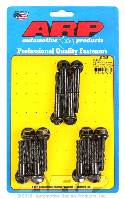 Intake Manifold Bolt Kit Hex Head, Black Oxide