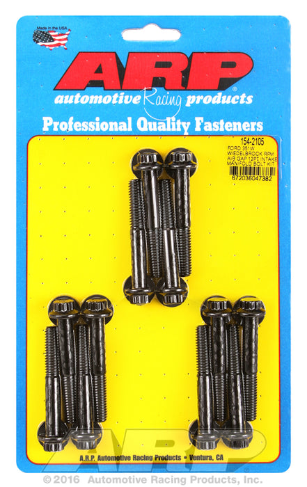 Intake Manifold Bolt Kit 12-Point Head, Black Oxide