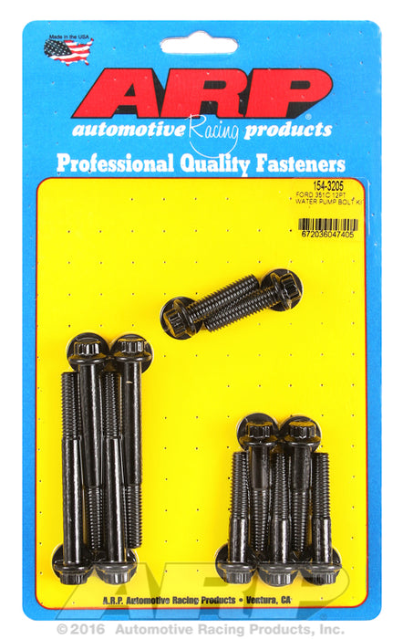 Water Pump Bolt Kit, 12-Point Black Oxide
