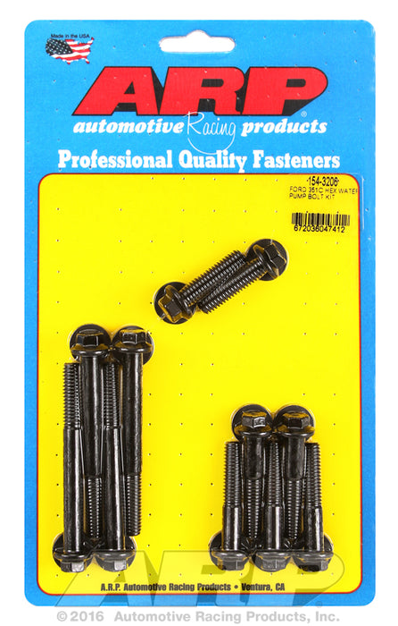 Water Pump Bolt Kit, Hex Head Black Oxide