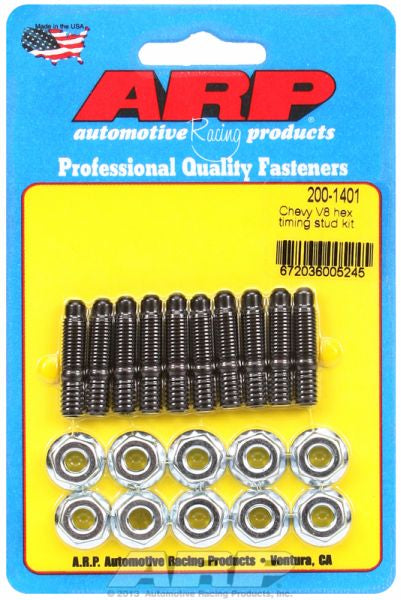 Timing Cover Stud Kit, Hex Nut Black Oxide