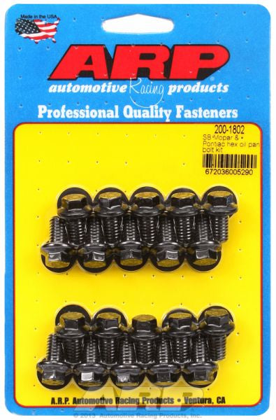 Oil Pan Bolt Kit, Hex Head Black Oxide