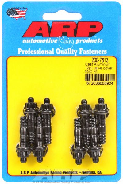 Valve Cover Stud Kit, 12-Point Nut Black Oxide