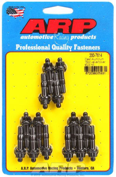 Valve Cover Stud Kit, 12-Point Nut Black Oxide