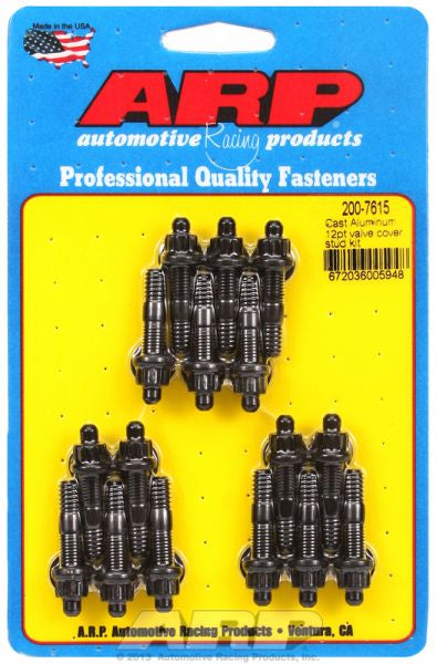 Valve Cover Stud Kit, 12-Point Nut Black Oxide