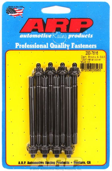 Valve Cover Stud Kit, 12-Point Nut Black Oxide