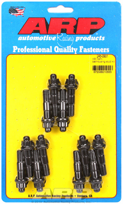 Bellhousing Stud Kit, 12-Point Black Oxide