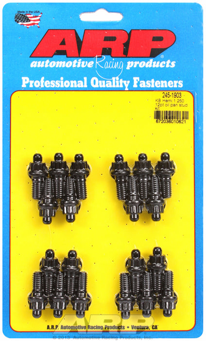 Oil Pan Stud Kit, 12-Point Black Oxide
