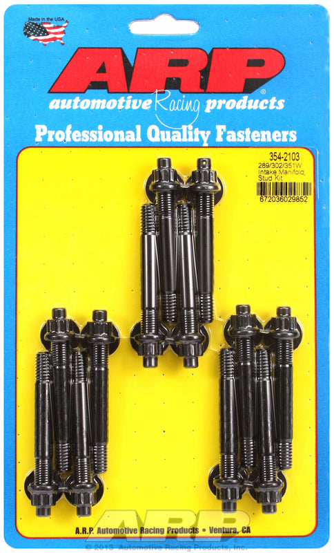 Intake Manifold Stud Kit, 12-Point Black Oxide