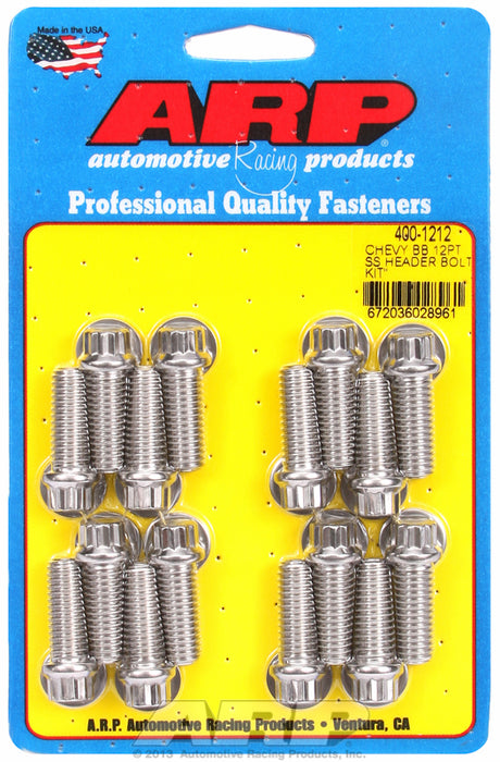 Exhaust Header Bolt Kit, 12-Point S/S