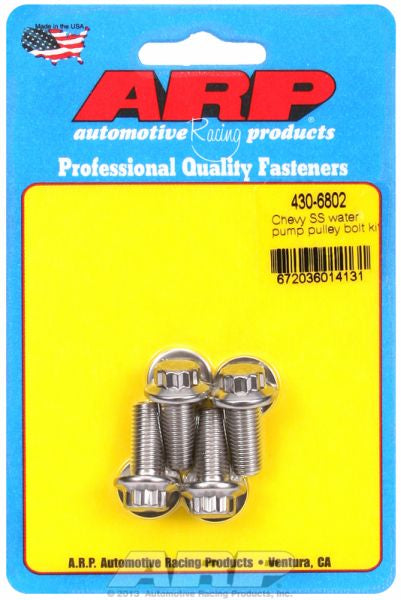 Water Pump Pulley Bolt Kit, 12-Point Head S/S