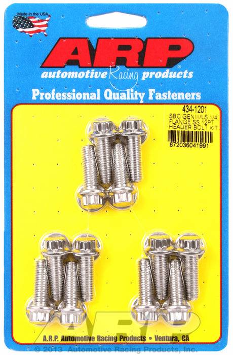 Exhaust Header Bolt Kit, 12-Point S/S