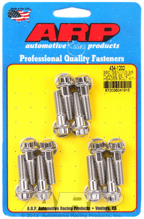 Exhaust Header Bolt Kit, 12-Point S/S
