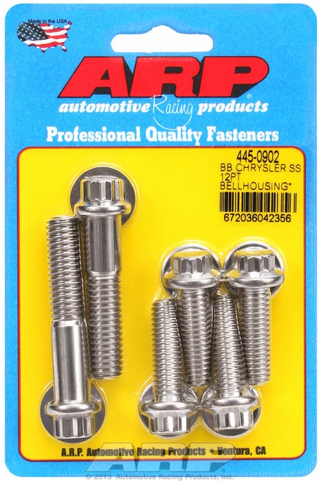 Bellhousing Bolt Kit, 12-Point S/S