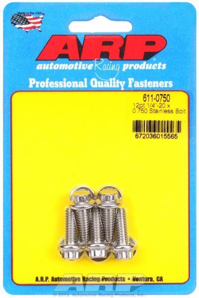 5-Pack Bolt Kit, 12-Point Head S/S