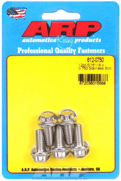 5-Pack Bolt Kit, 12-Point Head S/S