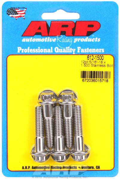 5-Pack Bolt Kit, 12-Point Head S/S