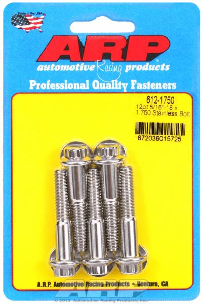 5-Pack Bolt Kit, 12-Point Head S/S
