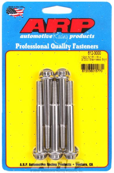 5-Pack Bolt Kit, 12-Point Head S/S