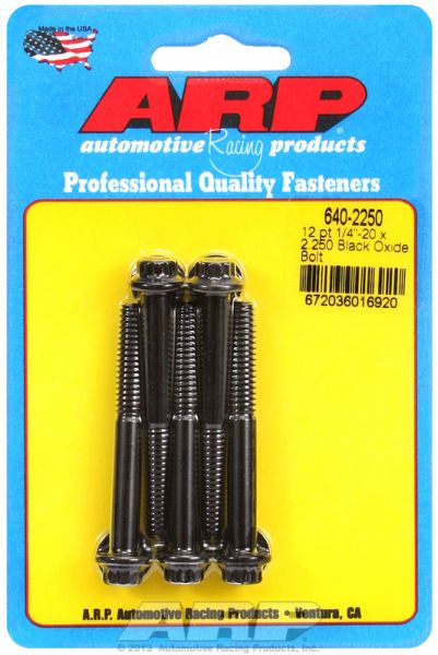 5-Pack Bolt Kit, 12-Point Head Black Oxide