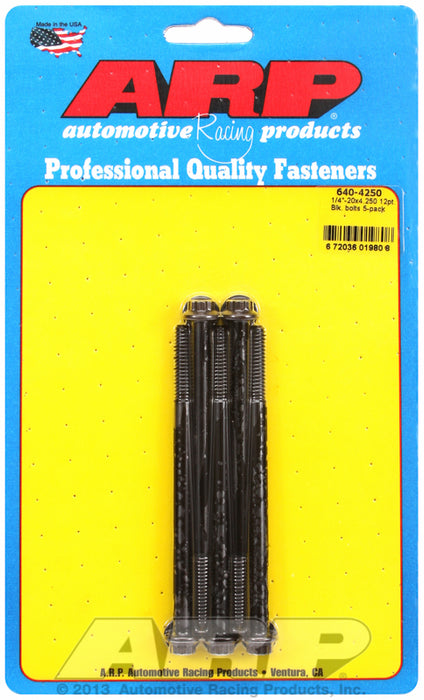 5-Pack Bolt Kit, 12-Point Head Black Oxide