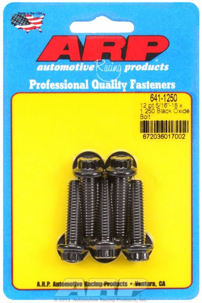 5-Pack Bolt Kit, 12-Point Head Black Oxide