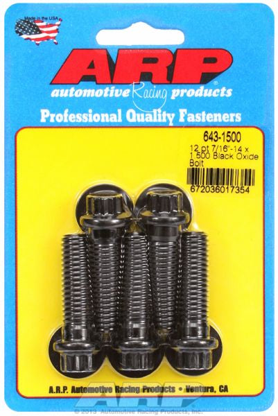 5-Pack Bolt Kit, 12-Point Head Black Oxide