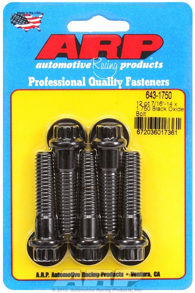 5-Pack Bolt Kit, 12-Point Head Black Oxide