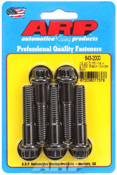 5-Pack Bolt Kit, 12-Point Head Black Oxide