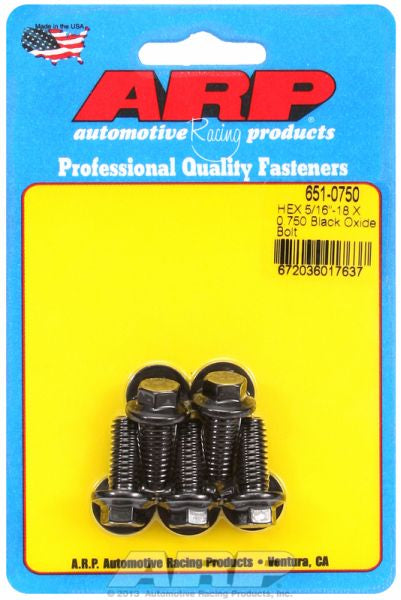 5-Pack Bolt Kit, Hex Head Black Oxide