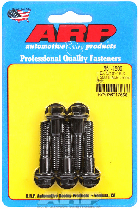 5-Pack Bolt Kit, Hex Head Black Oxide