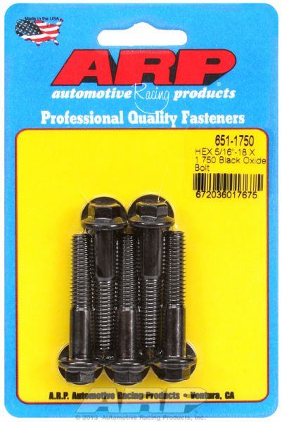 5-Pack Bolt Kit, Hex Head Black Oxide
